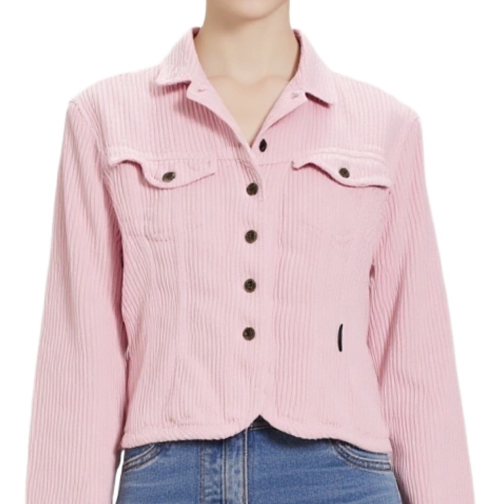 Konange Candy Pink Corduroy Cropped Jacket Size S